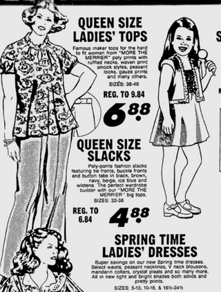 Illustration for article titled Let's Talk About the 'Queen Size' Fashions of the 1970s